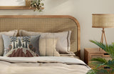 Tilo Microsuede Rectangular Pillow in Brown/Beige/Grey - Size 20x14