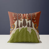 Tilo Microsuede Square Pillow in Brown/Green/Beige - Size 18x18