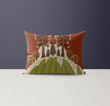 Tilo Microsuede Rectangular Pillow in Brown/Green/Beige - Size 20x14