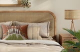 Tilo Microsuede Rectangular Pillow in Brown/Green/Beige - Size 20x14