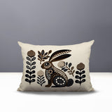 Timi Rabbit Reversible Indoor/Outdoor Lumbar Pillow in Beige - Size 25x18