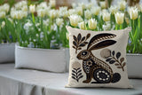 Timi Rabbit Reversible Indoor/Outdoor Square Pillow in Beige - Size 20x20