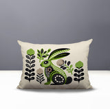 Timi Rabbit Reversible Indoor/Outdoor Lumbar Pillow in Chartreuse - Size 25x18