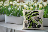 Timi Rabbit Reversible Indoor/Outdoor Square Pillow in Chartreuse - Size 20x20