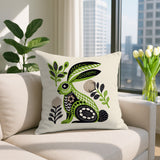 Timi Rabbit Reversible Indoor/Outdoor Square Pillow in Chartreuse - Size 20x20