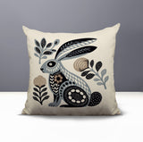 Timi Rabbit Reversible Indoor/Outdoor Square Pillow in Gray - Size 20x20