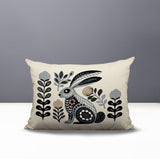 Timi Rabbit Reversible Indoor/Outdoor Lumbar Pillow in Gray - Size 25x18