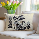 Timi Rabbit Reversible Indoor/Outdoor Lumbar Pillow