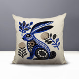 Timi Rabbit Reversible Indoor/Outdoor Square Pillow in Navy Blue - Size 20x20