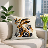 Timi Rabbit Reversible Indoor/Outdoor Square Pillow in Orange - Size 20x20