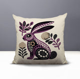 Timi Rabbit Reversible Indoor/Outdoor Square Pillow in Purple - Size 20x20