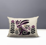 Timi Rabbit Reversible Indoor/Outdoor Lumbar Pillow in Purple - Size 25x18