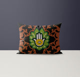 Tino Microsuede Lumbar Throw Pillow in Black; Brown; Green - Size 20x14