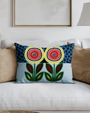 PolyTwill Flower Lumbar Indoor/Outdoor Throw Pillow