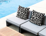 Tory Zebra Print Indoor/Outdoor Reversible Square Pillow