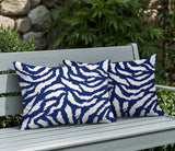 Tory Zebra Print Indoor/Outdoor Reversible Rectangular Pillow