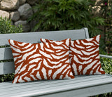 Tory Zebra Print Indoor/Outdoor Reversible Rectangular Pillow