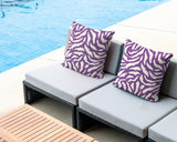 Tory Zebra Print Indoor/Outdoor Reversible Square Pillow