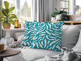 Tory Zebra Print Indoor/Outdoor Reversible Square Pillow