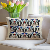 Tukko Tucan Reversible Indoor/Outdoor Rectangular Pillow in Navy Blue - Size 25x18