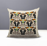 Tukko Tucan Reversible Indoor/Outdoor Square Pillow in Orange - Size 20x20