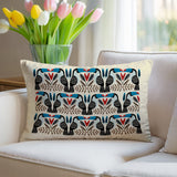 Tukko Tucan Reversible Indoor/Outdoor Rectangular Pillow in Turquoise - Size 25x18