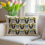 Tukko Tucan Reversible Indoor/Outdoor Rectangular Pillow in Yellow - Size 25x18