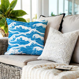 Copley Ocean Waves Lumbar Indoor/Outdoor Throw Pillow
