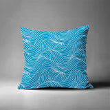 Foxlane Ocean Waves Square Indoor/Outdoor Throw Pillow