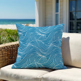 Foxlane Ocean Waves Square Indoor/Outdoor Throw Pillow