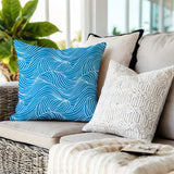Foxlane Ocean Waves Square Indoor/Outdoor Throw Pillow