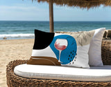 Parson Wine Glass Lumbar Indoor/Outdoor Throw Pillow