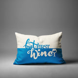 Stevenson But First Lumbar Indoor/Outdoor Throw Pillow