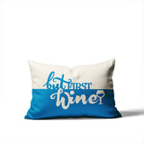 Stevenson But First Lumbar Indoor/Outdoor Throw Pillow