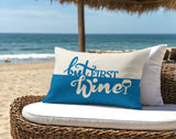 Stevenson But First Lumbar Indoor/Outdoor Throw Pillow