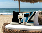 Winefield Wine Bottle Lumbar Indoor/Outdoor Throw Pillow