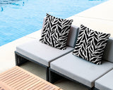 Tyrol Zebra Print Indoor/Outdoor Reversible Square Pillow