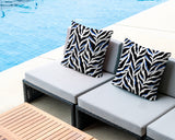 Tyrol Zebra Print Indoor/Outdoor Reversible Square Pillow