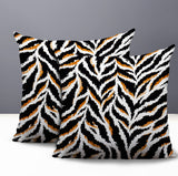 Tyrol Zebra Print Indoor/Outdoor Reversible Square Pillow