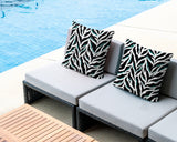 Tyrol Zebra Print Indoor/Outdoor Reversible Square Pillow