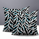 Tyrol Zebra Print Indoor/Outdoor Reversible Square Pillow