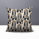 Vance Elephant Reversible Indoor/Outdoor Square Pillow in Beige - Size 20x20