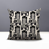Vance Elephant Reversible Indoor/Outdoor Square Pillow in Black - Size 20x20