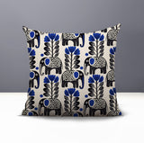 Vance Elephant Reversible Indoor/Outdoor Square Pillow in Navy Blue - Size 20x20