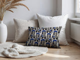 Vance Elephant Reversible Indoor/Outdoor Lumbar Pillow in Navy Blue - Size 25x18