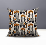 Vance Elephant Reversible Indoor/Outdoor Square Pillow in Orange - Size 20x20