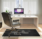 Vanjo low pile chair mat in Black