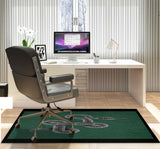 Vanjo low pile chair mat in Green