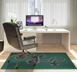 Vanjo low pile chair mat in Green