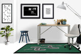 Vanjo low pile chair mat in Green